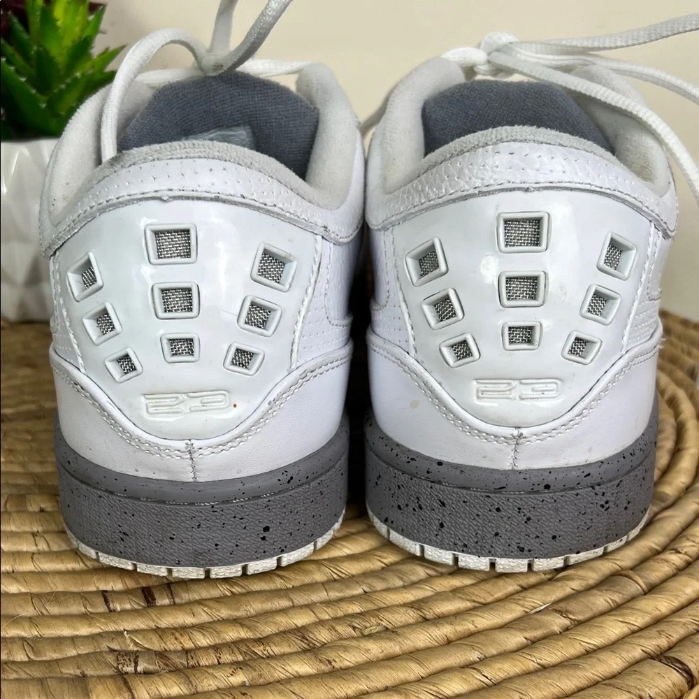 Jordan 1 Flight Low White and Gray Sneakers 11